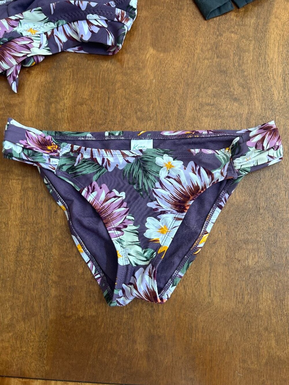 Purple floral bikini bottoms